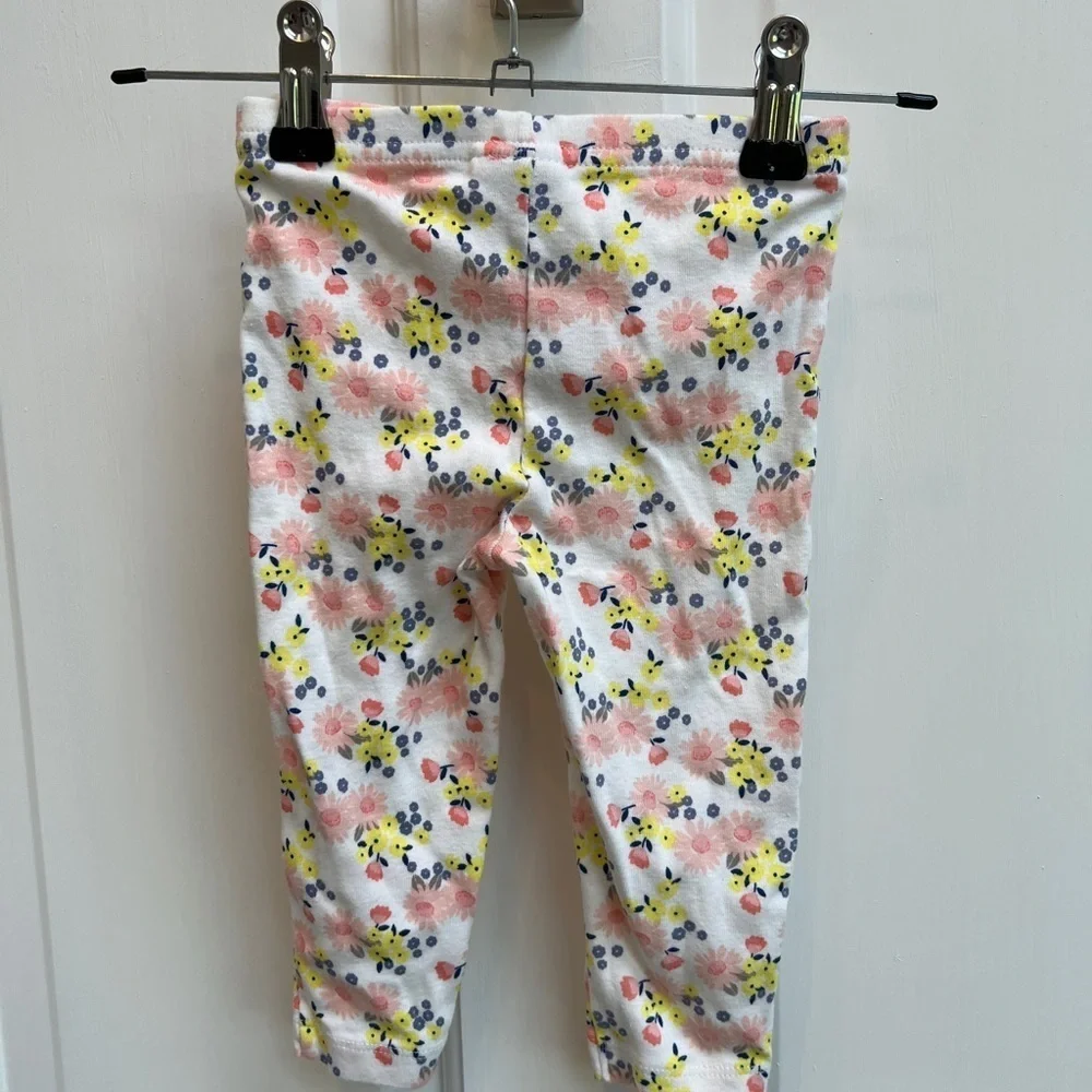 Simple Joys by Carter’s 12M White, Pink, Yellow, Blue Floral Girls Legging Pants